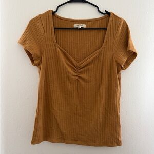 Madewell Sweetheart Ribbed Top Yellow - Size Medium